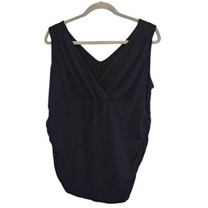 Gap Maternity Black Cross Front Sleeveless Top Size Large